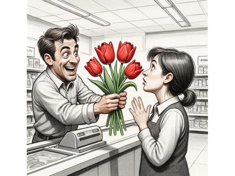 «Тюльпаны! Дайте тюльпаны»: что происходят на кассах супермаркетов за день до самого женского праздника