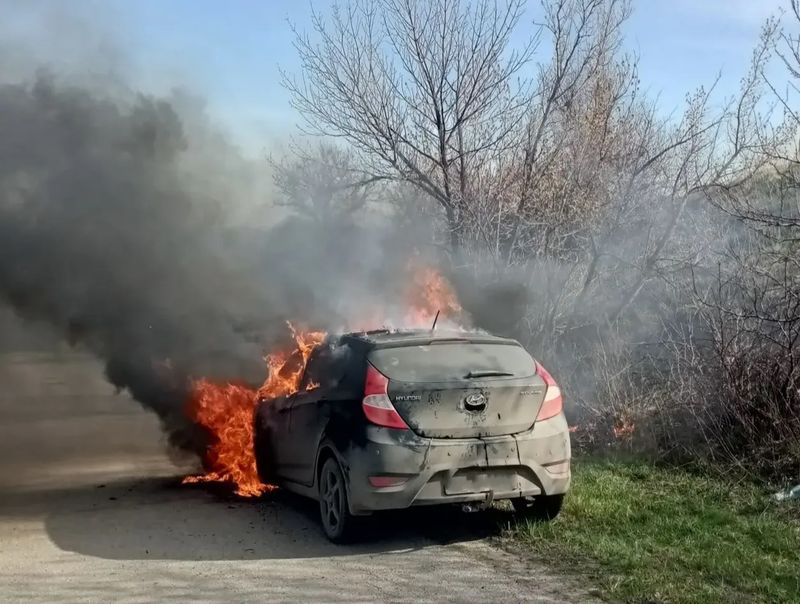 Неподалеку от Сызрани факелом вспыхнула иномарка